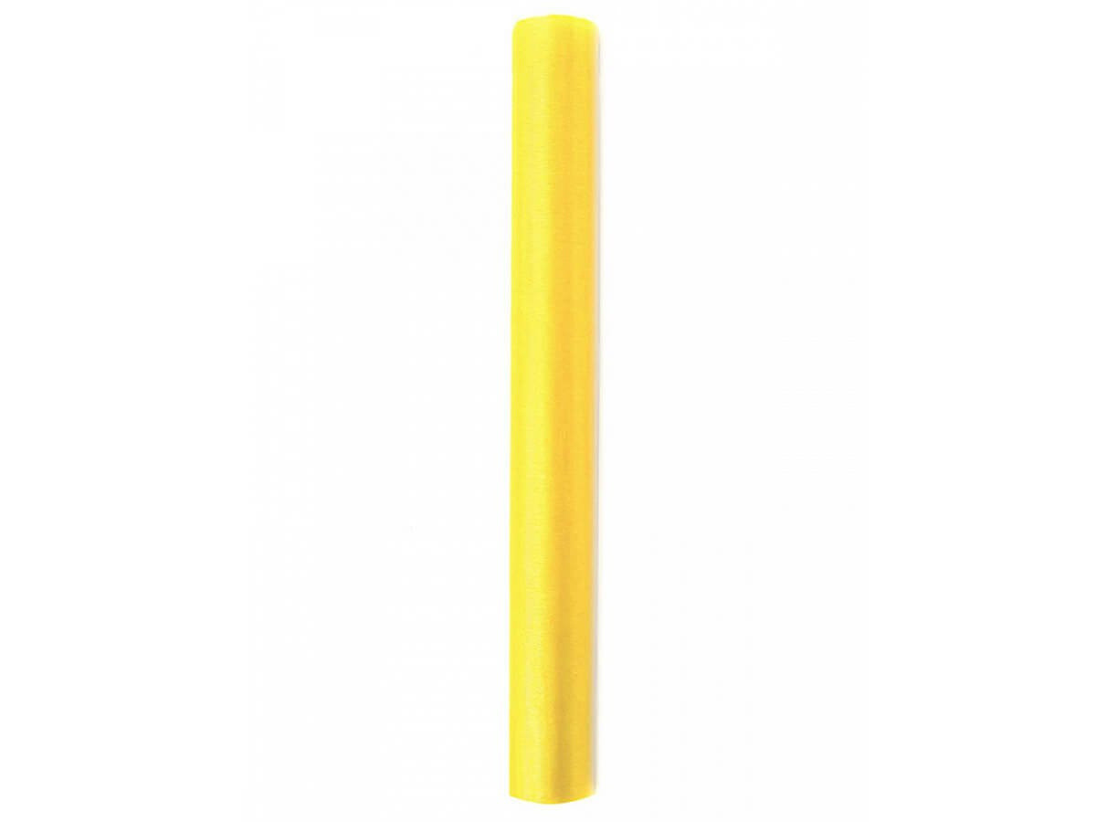 Organza gładka żółta 0,36x9m ORP-009 PartyDeco